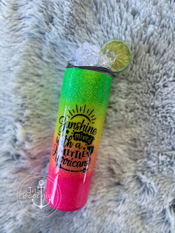 Sunshine mixed with a little hurricane tumbler-Ice topper lid