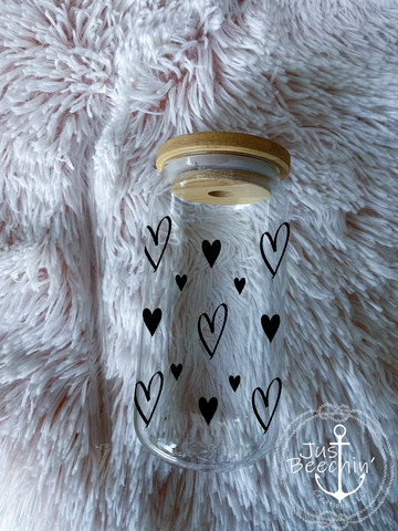 Heart 2 glass vinyl tumbler